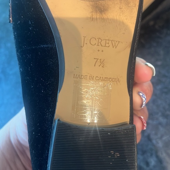 J. Crew Black Velvet Tassel Loafers Slip-On - Picture 8 of 8